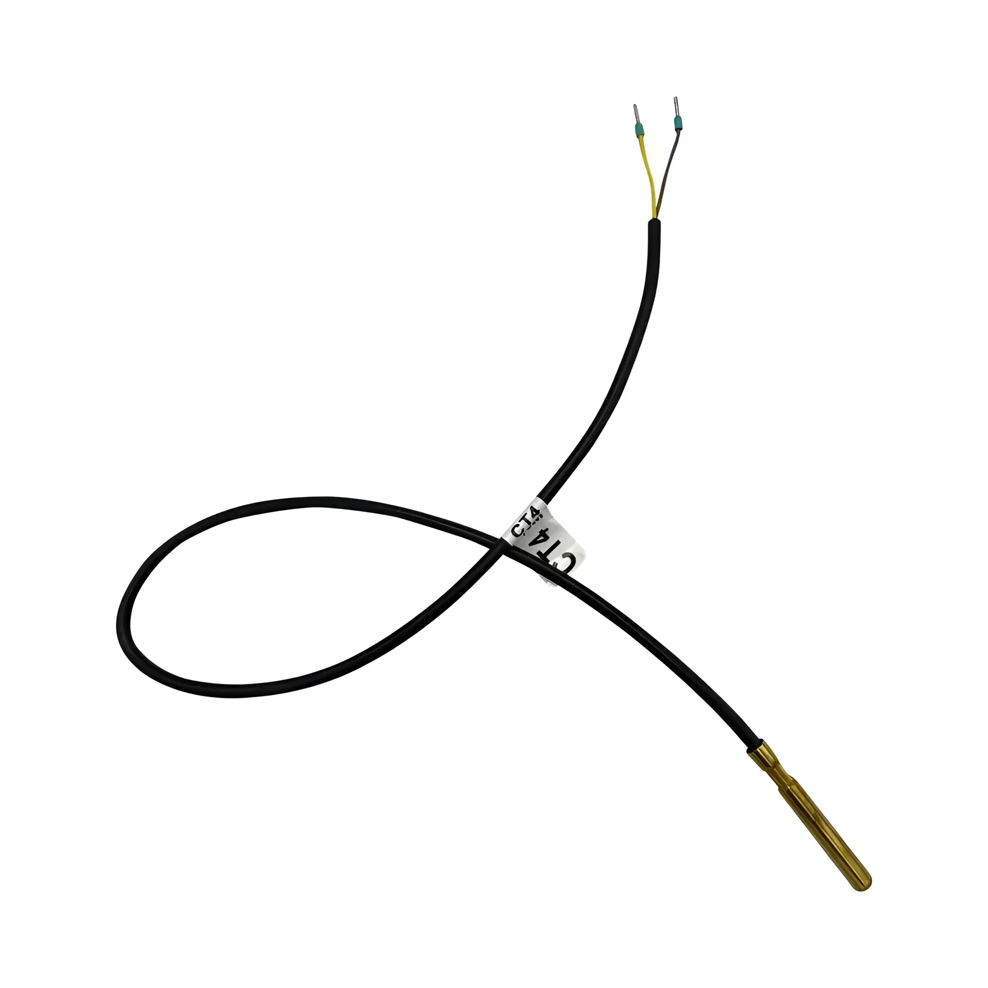 Schwarzes Kabel mit Messing-Sensor und offener Leitung für Plum Temperatursensor CT4
