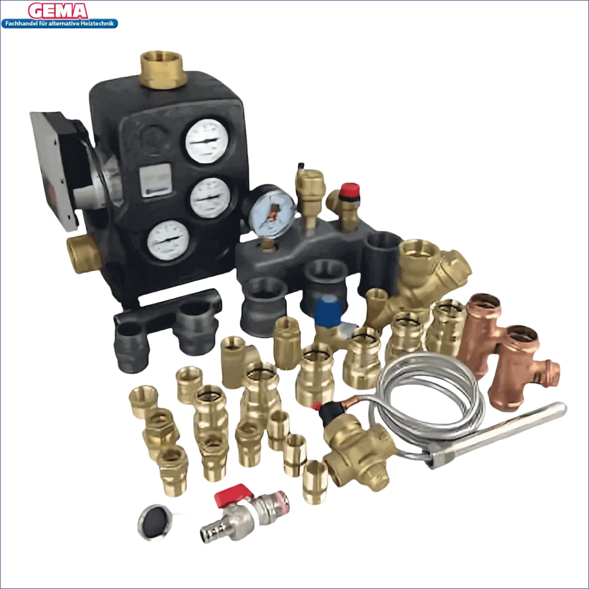 Plumbing and heating components for Anschlusspaket Defro Komfort Ekopell Heizkessel with doppelte thermische ablaufsicherung 28x22x28mm