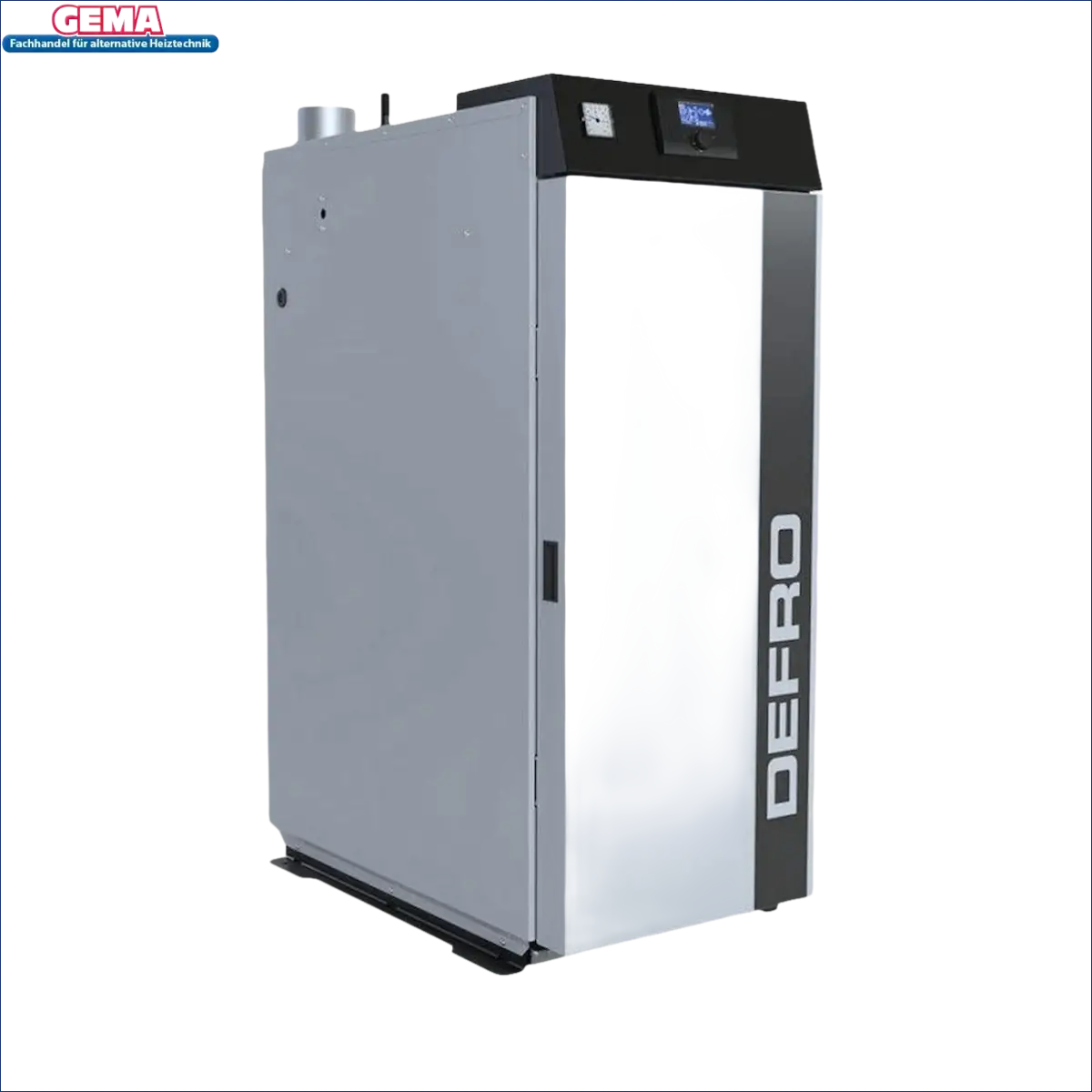 Graues und weißes Heizgerät vom Defro Optima HG Holzvergaserkessel 25 kW