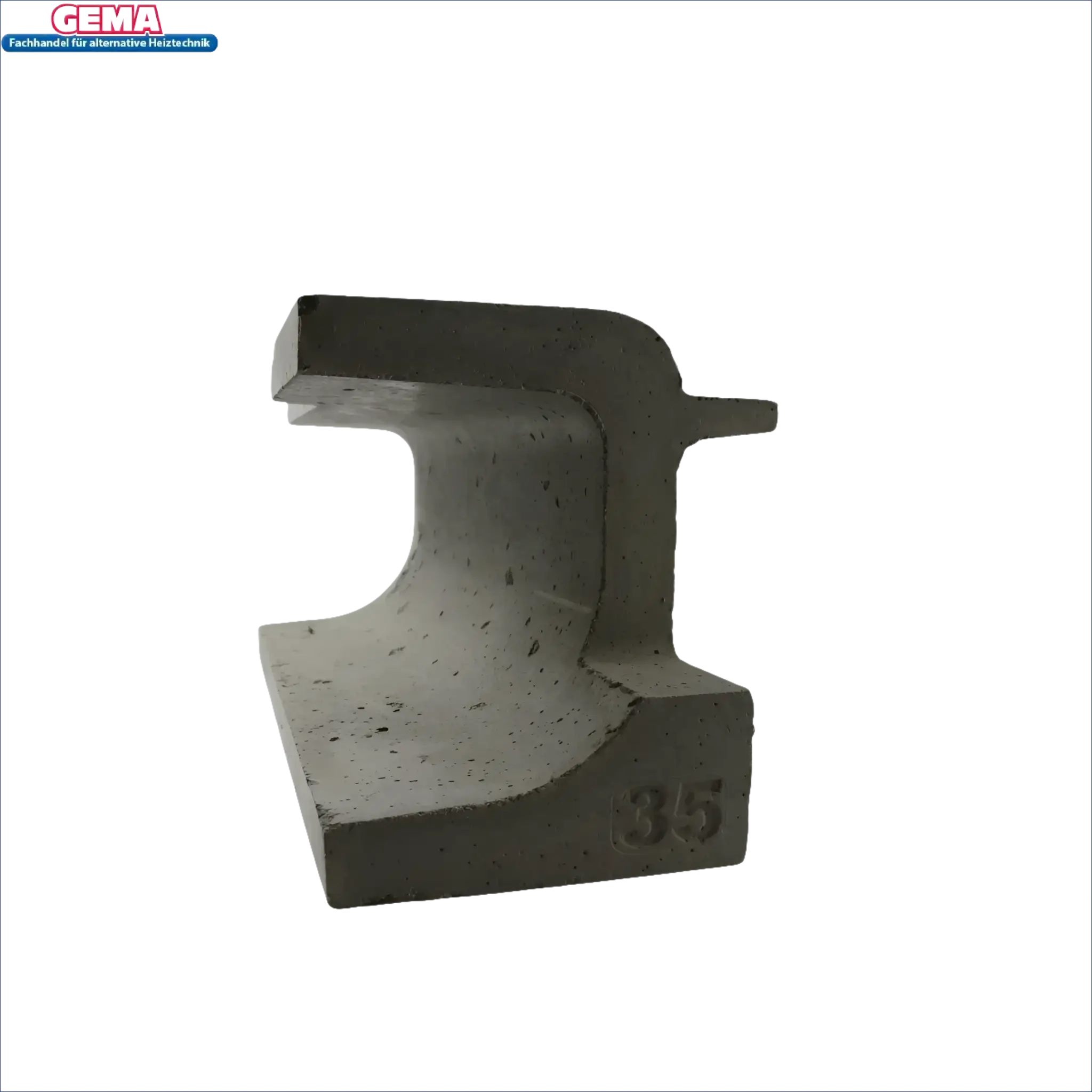 Grauer Schamottestein Attack SLX mit gebogenem Öffnungsdesign für Attack Holzvergaser