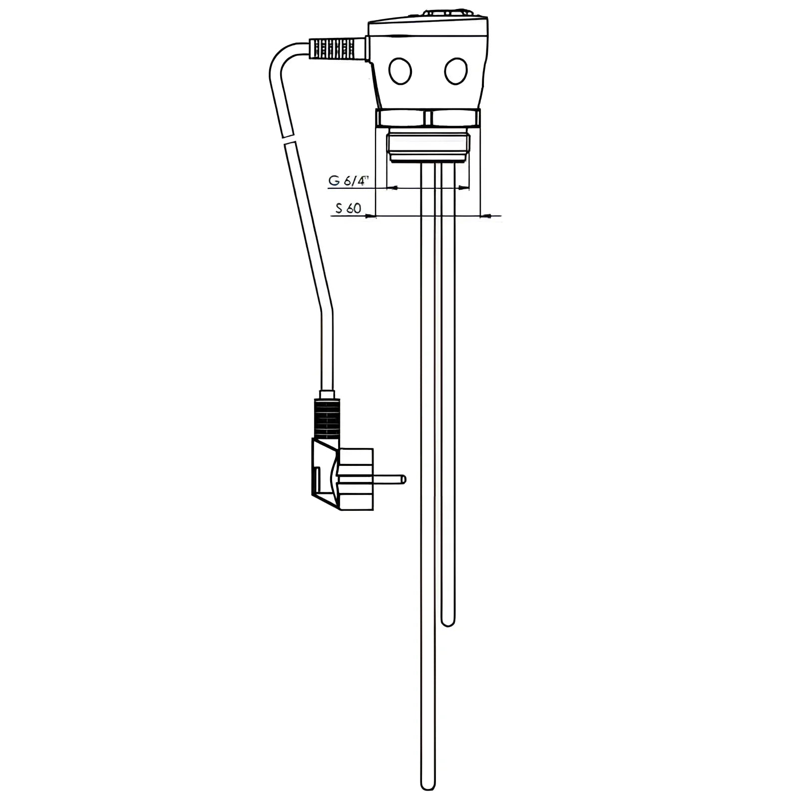 Immersionsheizer mit Thermostat und Netzkabel für Elektro-Heizstab INCOLOY 825 2 3 kW