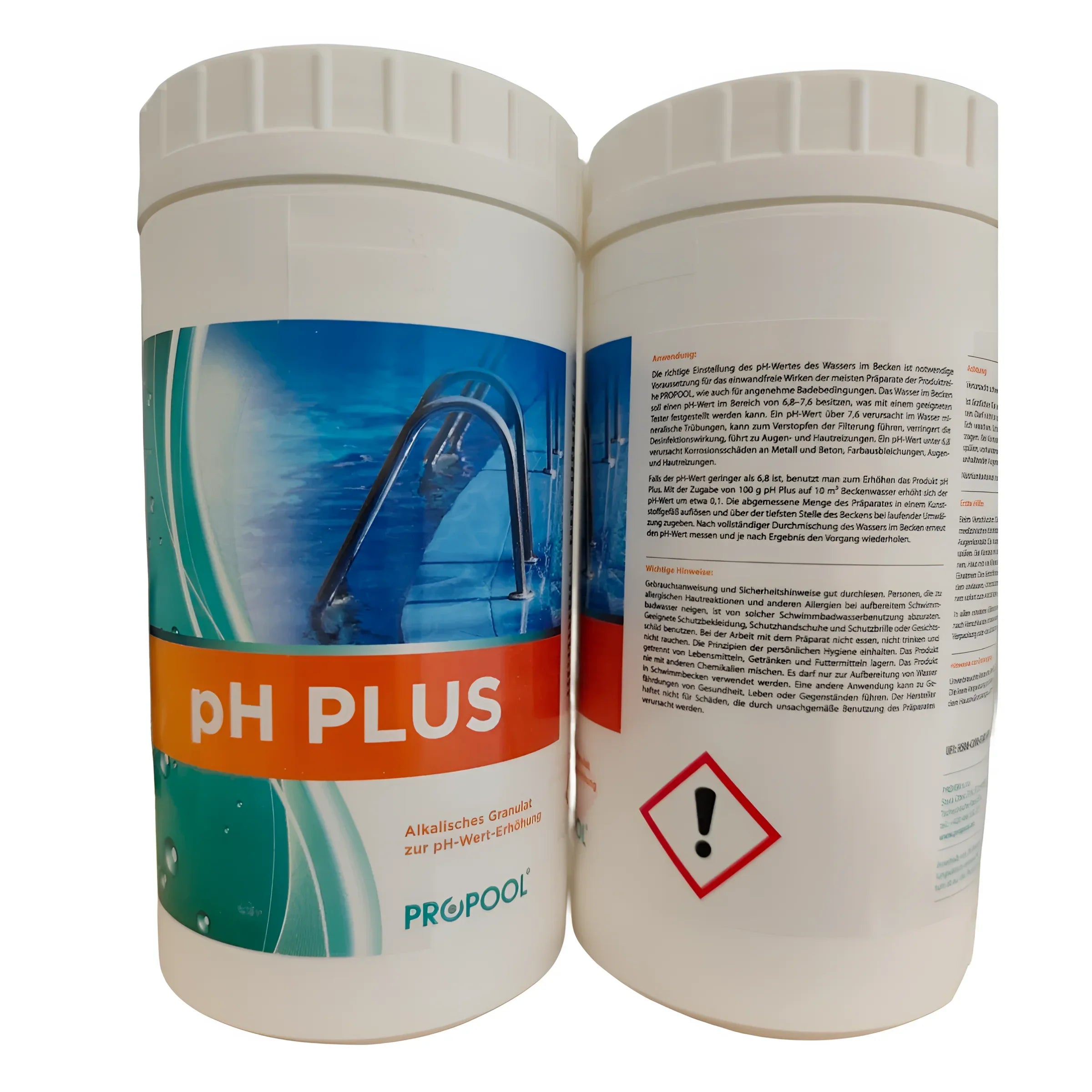 Zwei Behälter von pH Plus Granulat 1Kg für Pool, chemischer pH-Plus-Plus Granulat