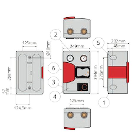 Pumpengruppe mit 3-Wege-Mischer, Stellmotor und Wita-Hocheffizienzpumpe.