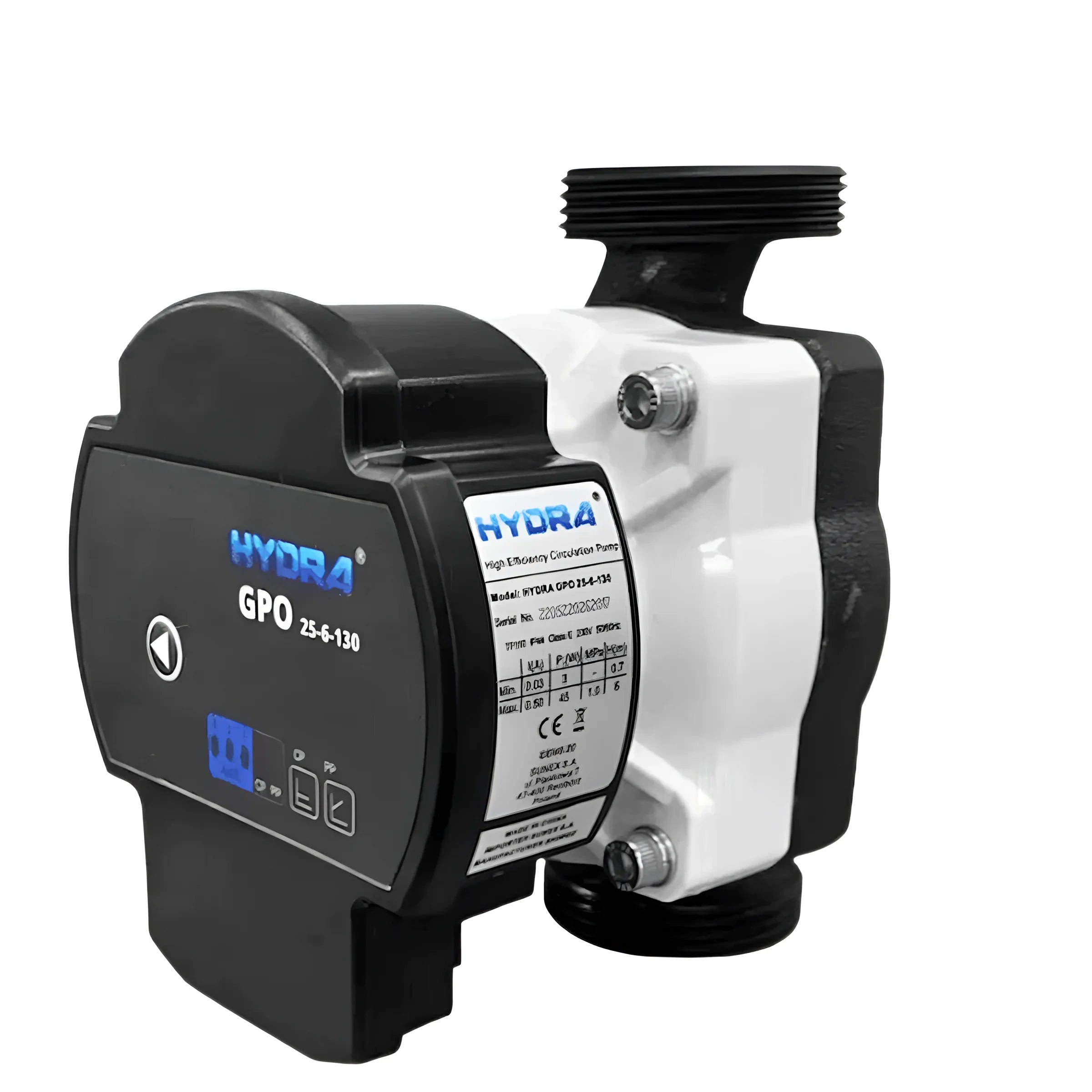 Schwarz-Weiß Hydra GPO SolarPumpe 130 mm, energiesparende Pumpe mit hohem Wirkungsgrad