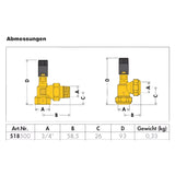 Soupape de surpression différentielle réglable avec échelle en degrés