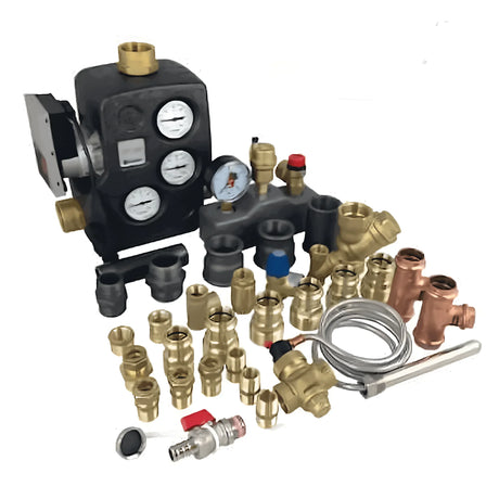 Anschlusspaket Defro DWS mit Kupfer T-Stück für Heizkessel.