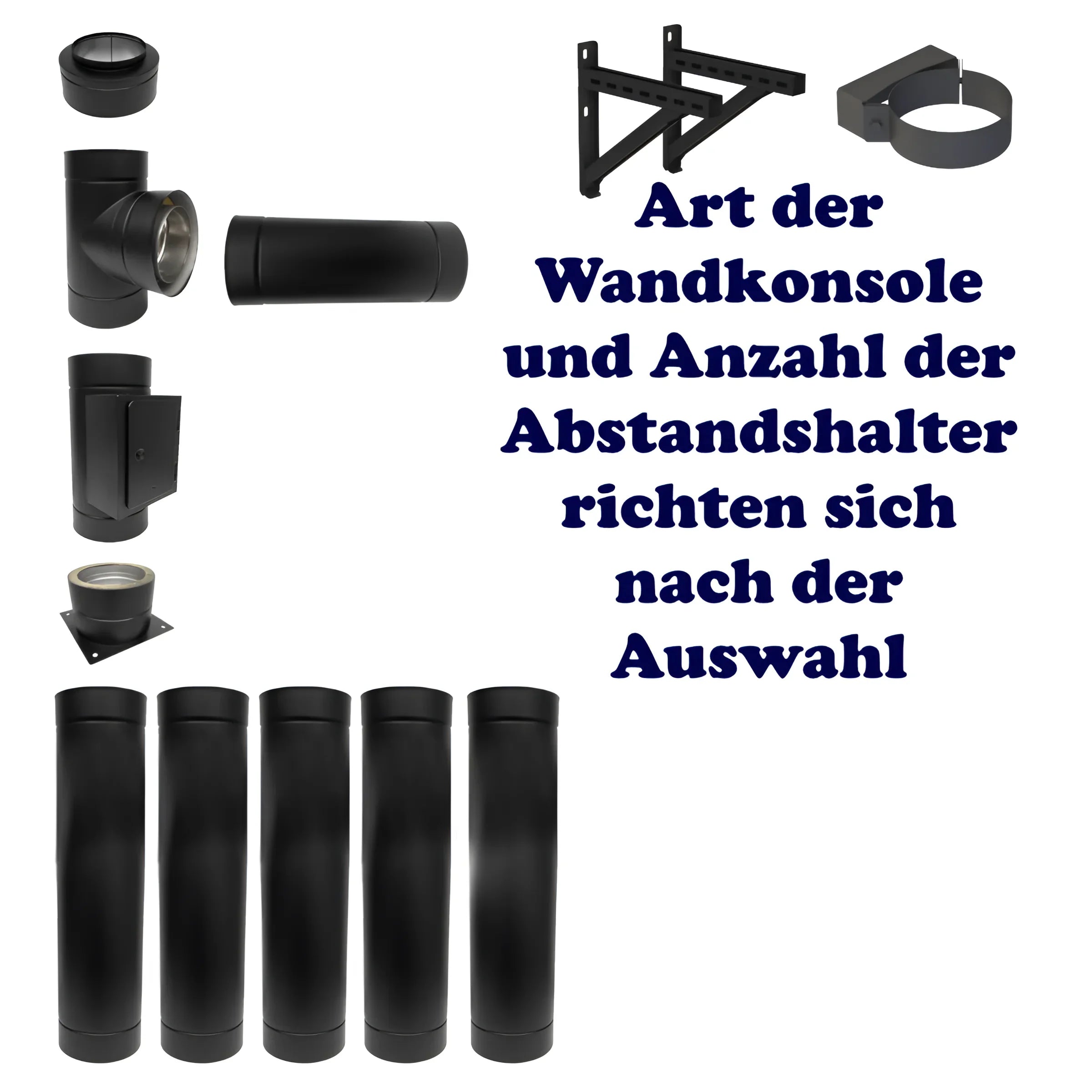 DW Neo 150 schwarz doppelwandiger Schornstein mit Zubehörteilen und Montagehinweisen 🛠️🔥