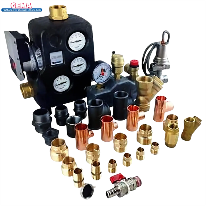 Plumbing Komponenten und Messgeräte für Thermoflux 25/135 plus Solarpaket IV