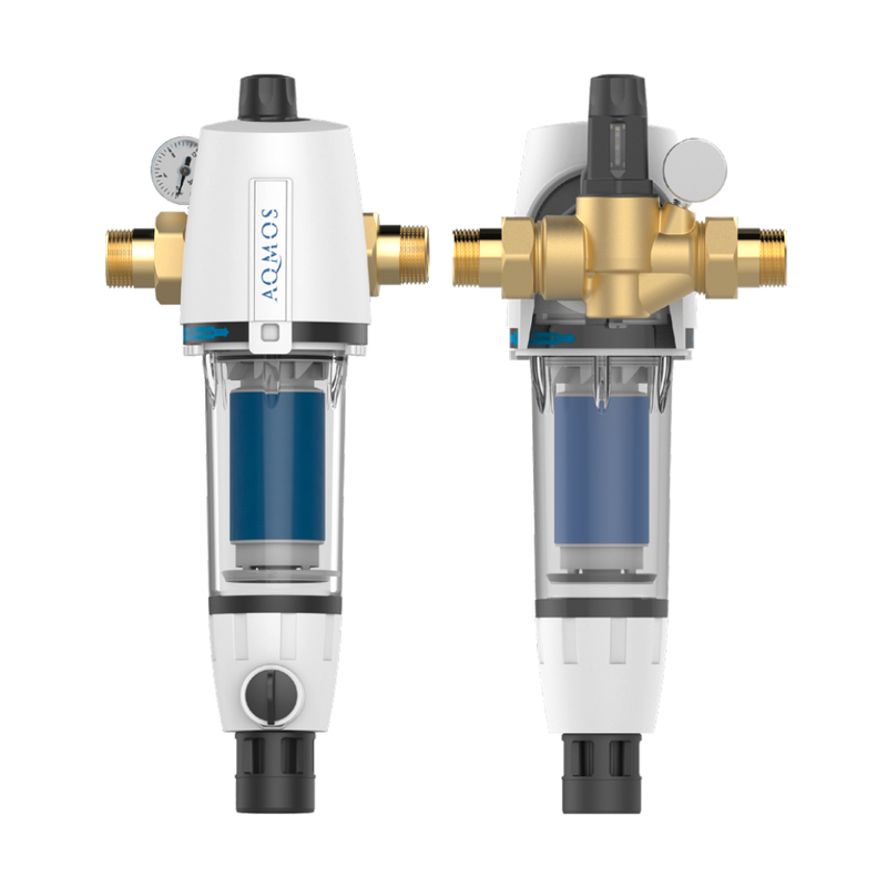 Aqmos R2D2-32 BLACK EDITION Vandblødgøringsanlæg sæt med tilbageskylningsfilter, tilslutningssæt og monteringsblok