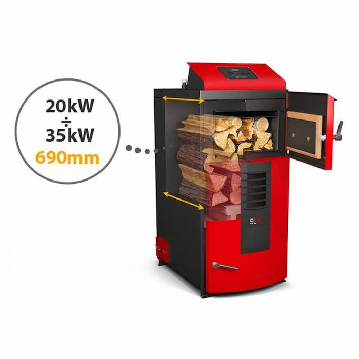 Attack SLX Kombikessel für Holz und Pellets 30 kW