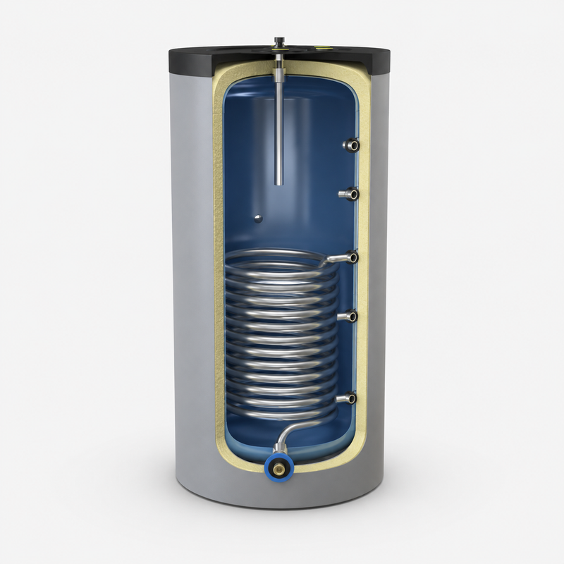 Defro Maxi hot water tank with high heat exchanger surface