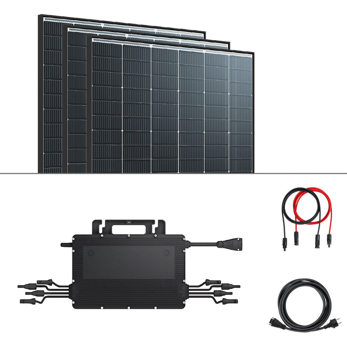 Balkonkraftwerk 1740Wp 4xTrina Solar Modul Hoymiles HMS-1600-4T Microinverter Komplettset Black Frame