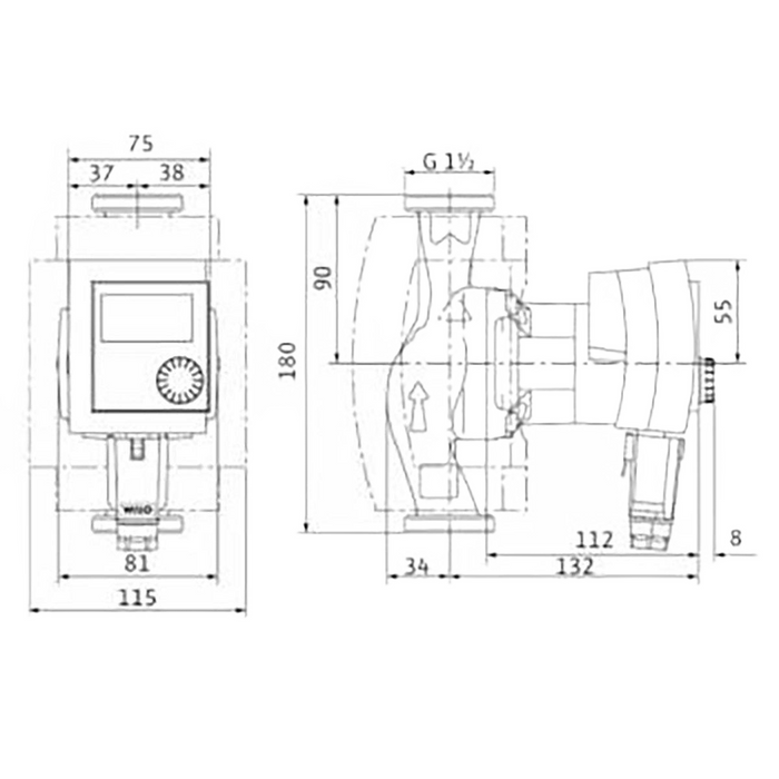 Umwälzpumpe Wilo Stratos Pico DN 25 |Baulänge 180 mm