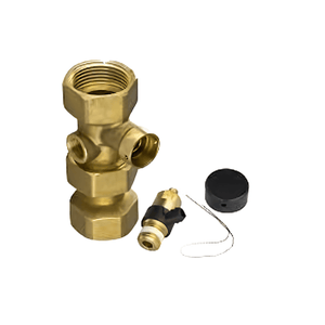 Brass thermostatic mixing valve with temperature sensor and black cap für Kappenventil DN25