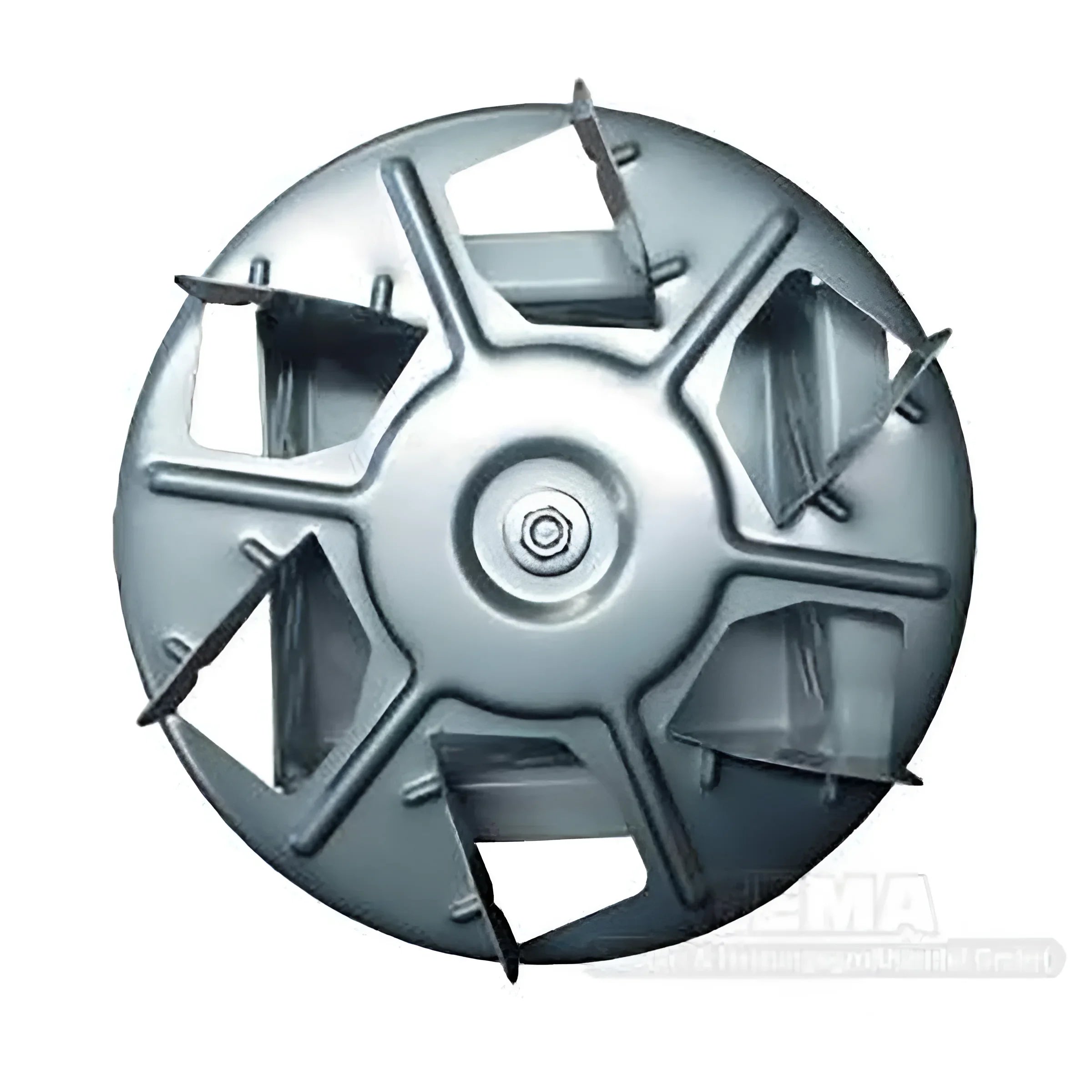 Silbermetall-Lüfterrad für Festbrennstoffkessel Irleh Plus Sen80-2 230V 50Hz