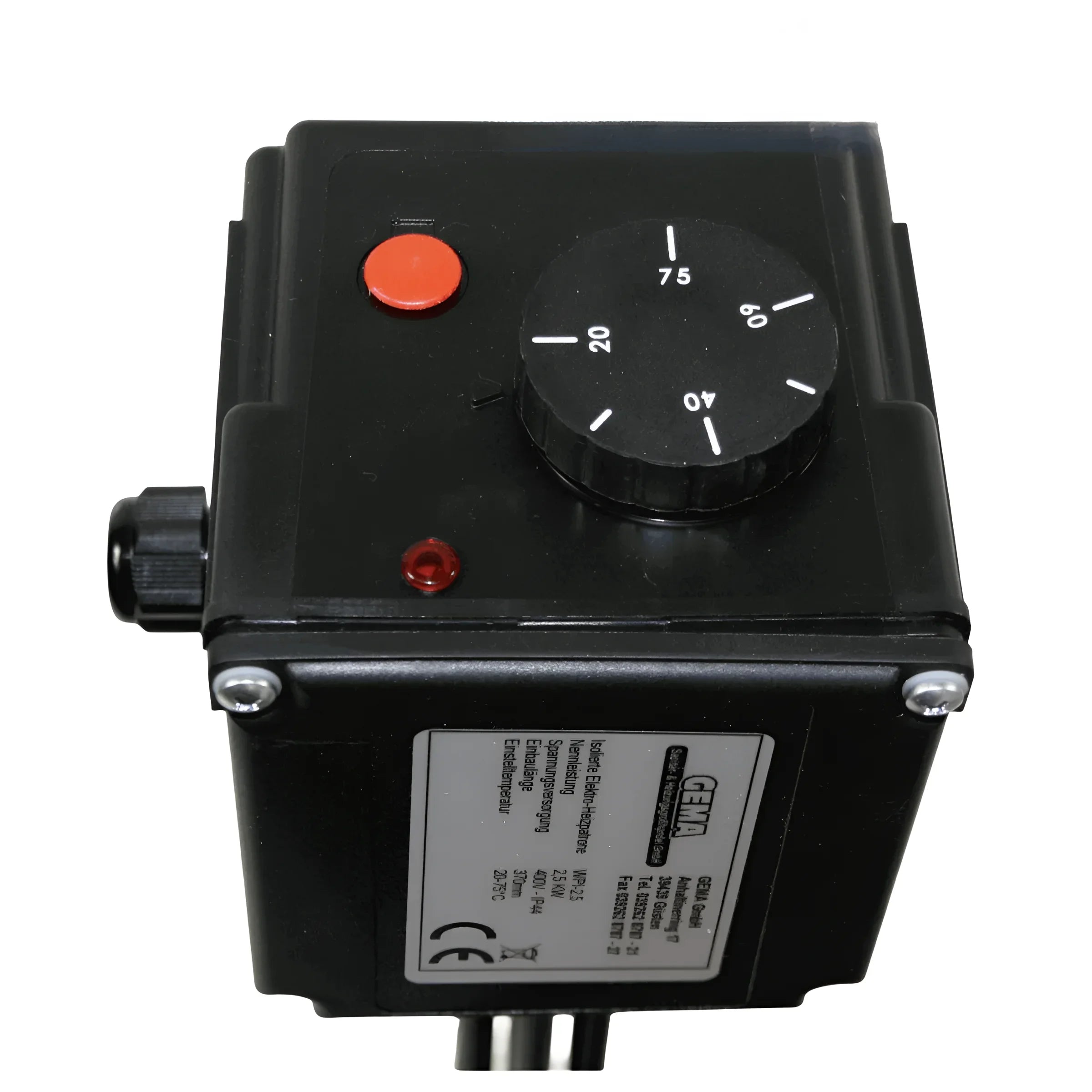 Schwarzer Temperaturregelkasten für Heizstab Heizpatrone 7,5 kW AG 1 ½“ Boiler-Zubehör