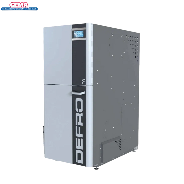 Grauer und weißer Industrieofen für Pelletkessel Defro Epsilon F 25 kW