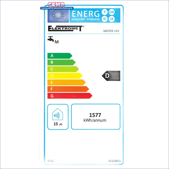Energieeffizienzlabel für Wassererhitzer Elektro Hängespeicher 20-140 Liter