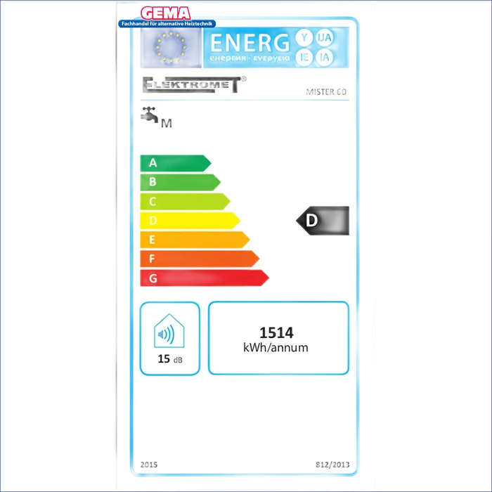 Energieeffizienzlabel für Elektro Hängespeicher 20-140 Liter Brauchwasserspeicher