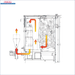 Schematisches Diagram der Verbrennung für Holzvergaser ROJEK PK BIO 20 kW Toploader