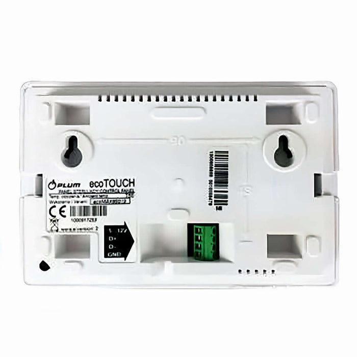 PLUM ecoTouch Raumthermostat Rückansicht 🔄 – einfache Anbindung für Ihr Heizsystem ♨️.