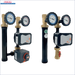 Zwei Manifold-Anlagen mit Gauges und Pumpen für die Pumpengruppe mit 3-Wege-Mischer