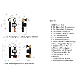 Pumpengruppe mit 3 - Wege - Mischer, Stellmotor und Wita - Hocheffizienzpumpe - GEMA Shop