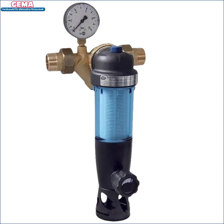 Wasserfilter mit Druckmesser und voll drehbarem Anschlussflansch, manuelle Rückspülfilter für das SYR-Filterprogramm