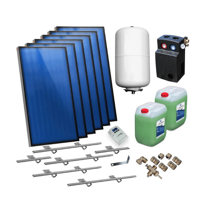 Solarpaket Flachkollektor AMX2.0 12.18 m² für Schrägdach - GEMA Shop