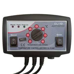 TECH EU-19 Pumpensteuerung für Heizkreispumpe Zentralheizung mit Temperaturregler und Antistopp-Funktion.