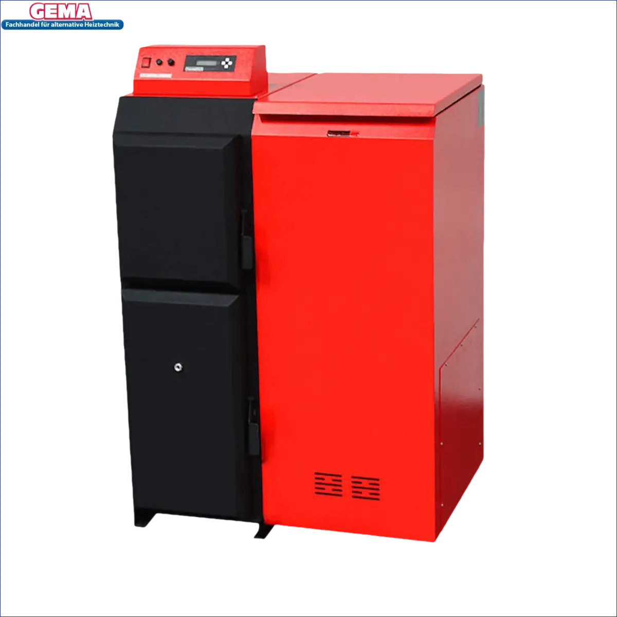Red and black Thermoflux Pelling pelletkessel mit Hygienespeicher für effiziente heiztechnologie