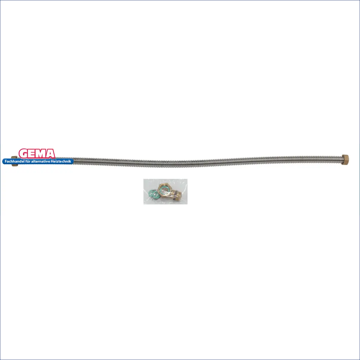 Flexible metal hose with accessories for plumbing installations, ensuring durability & reliability in various applications. 🛠️🔧