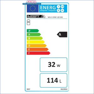 Energieeffizienz-Label für Warmwasserspeicher 120 Liter mit Anschluss Vorlauf in Boilers