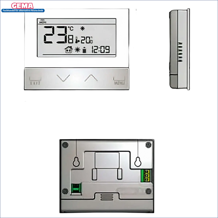 Thermostat mit Abmessungen für Zimmerregler Wochensteuerung mit Hintergrundbeleuchtung Aufputz